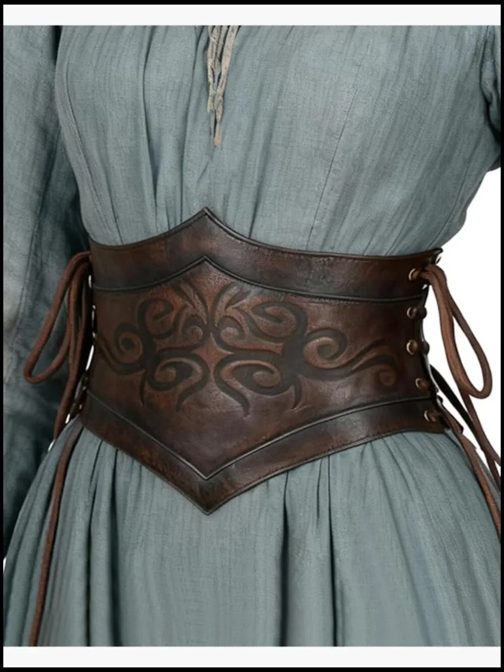 Renaissance Medieval Wide Leather Cinch Belt